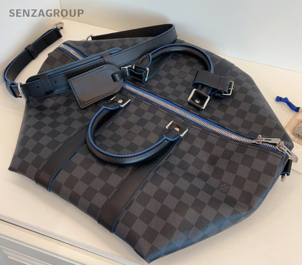 Louis Vuitton Damier Ebene Black Keep all 45 Top Handle Travel bag