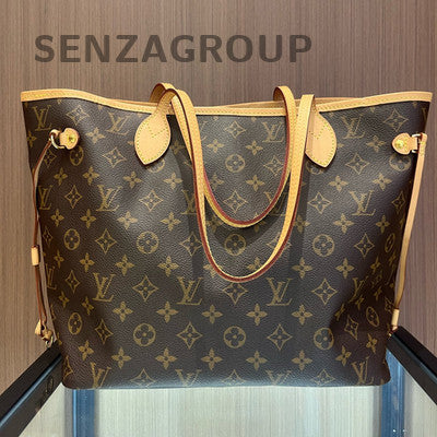 Louis Vuitton Neverfull MM Tote Bag Brown Gold Hardware Classic Women's