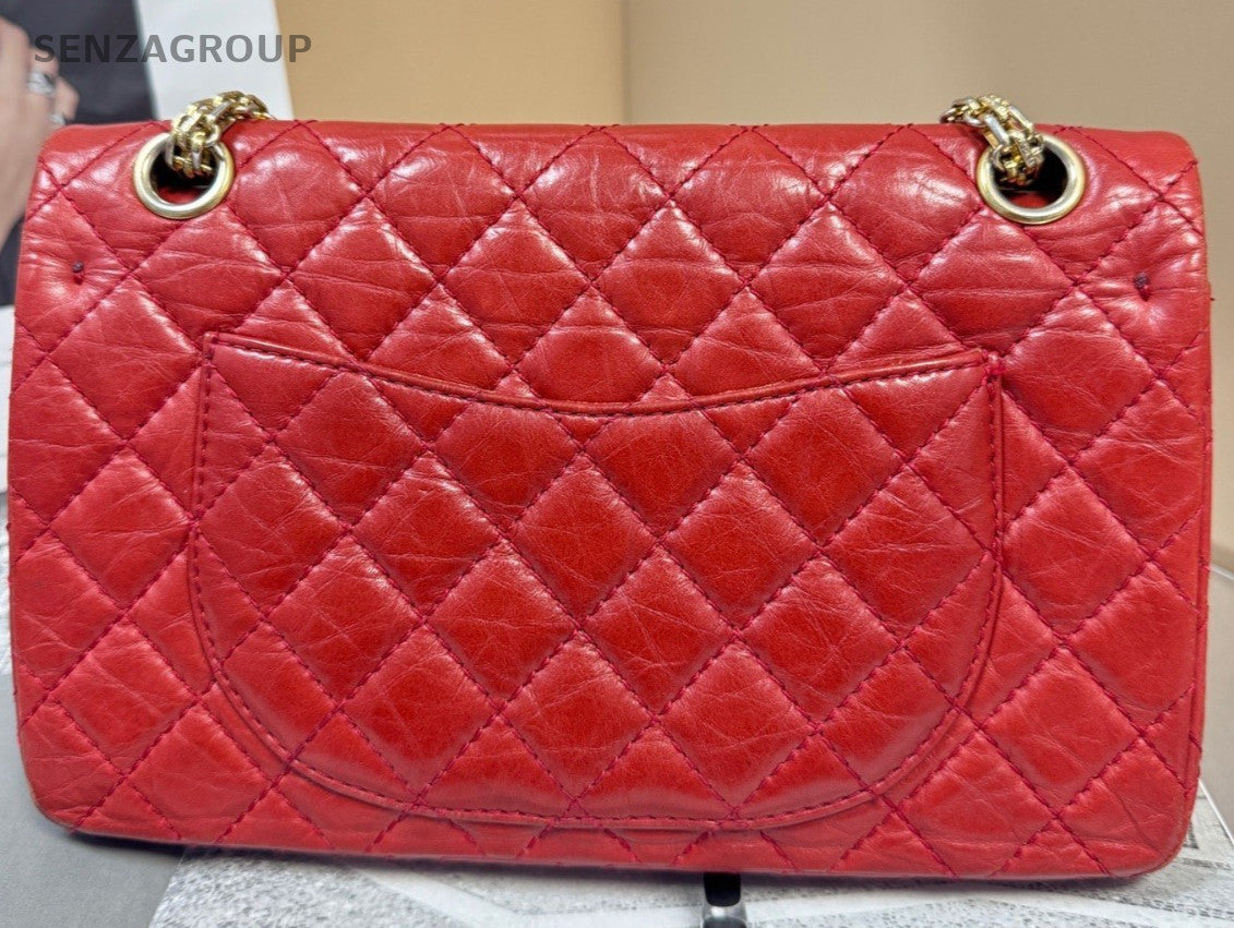 CHANEL 2.55 Calfskin PM Chain Shoulder bag Red Women Classic