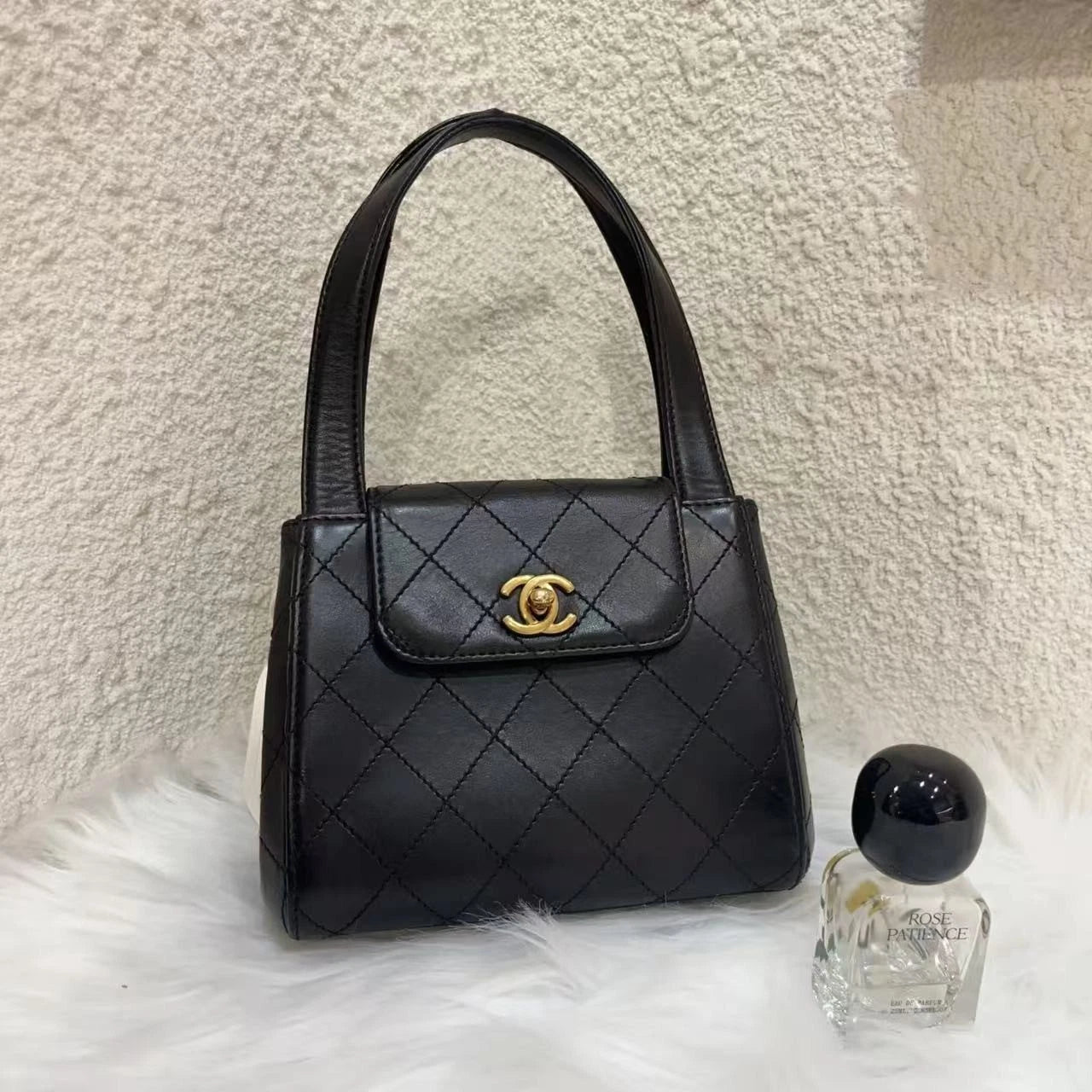 Chanel Kelly Vintage PM Lambskin Top Handle Bag Gold Hardware Women S