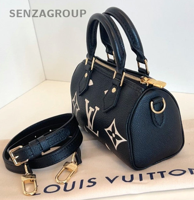 Louis Vuitton Speedy NANO Calfskin Panda Color Top handle 2WAY Crossbody bag