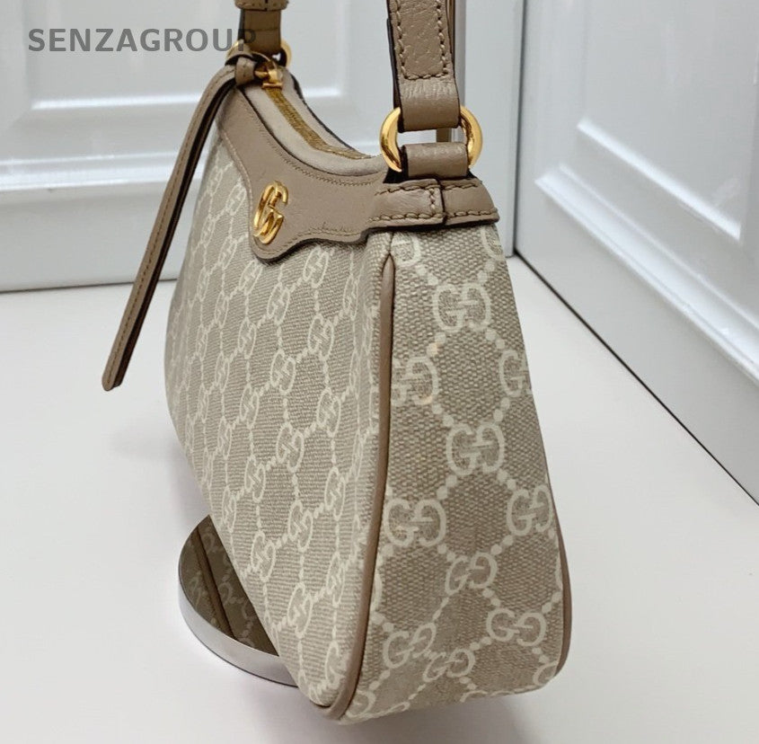 Gucci GG Ophidia Hobo Handbag Shoulder Bag Beige Gold Used Women Classic