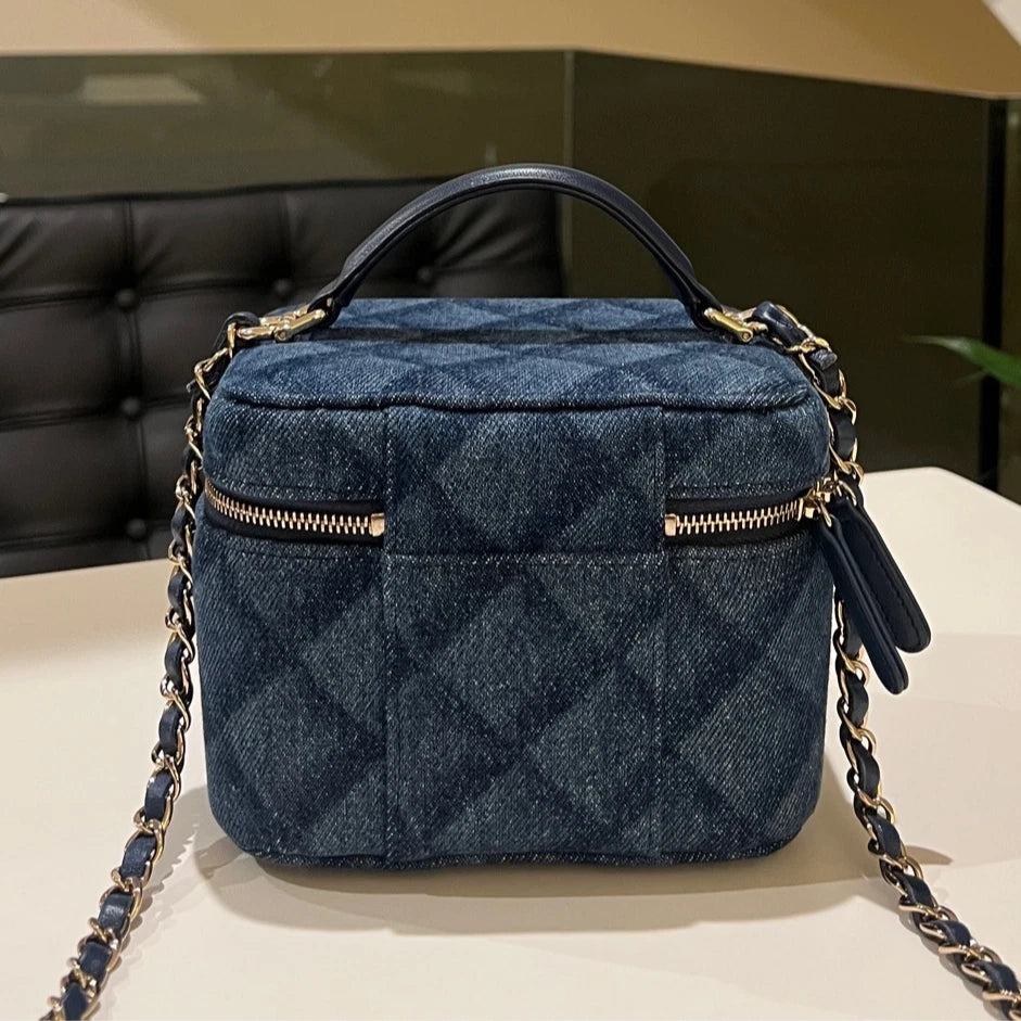 CHANEL Denim Vanity Cosmetic Makeup Storage Box