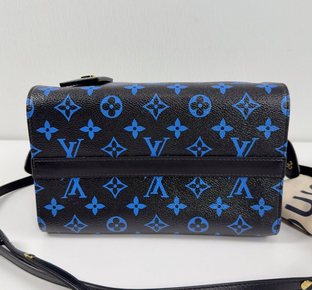 Louis Vuitton Boston Monogram Shoulder Crossbody Blue Black Gold Women Classic