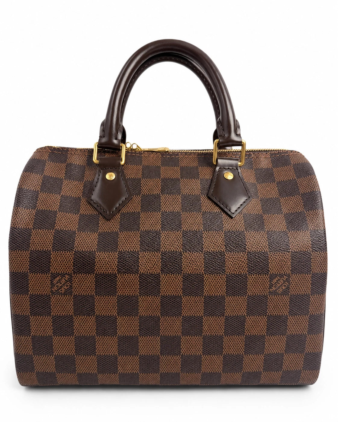 Louis Vuitton Speedy25 Canvas Damier Brown Shoulder Bag Handbag Excellent