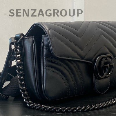 Gucci GG Marmont 26 So Black Chain Shoulder Bag - Women's Classic Fashion