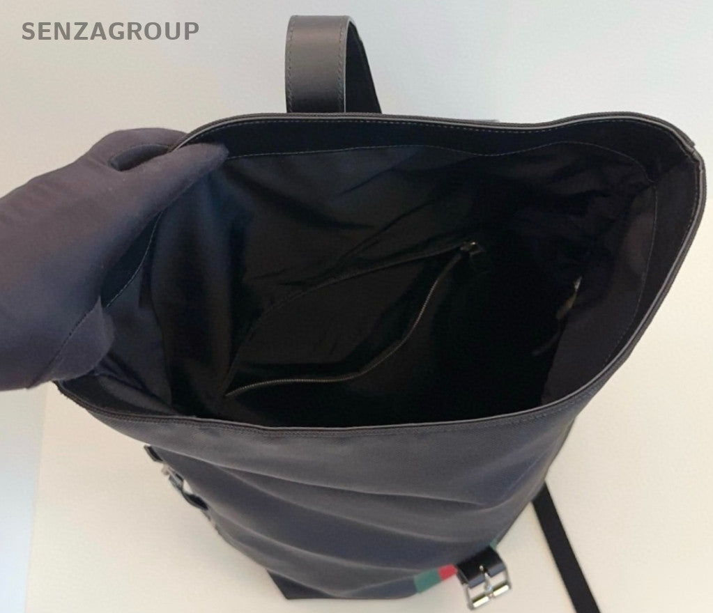 GUCCI Canvas Backpack Black Green Classic Color Shoulder bag