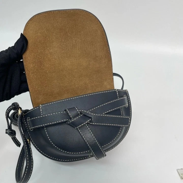 Loewe Gate Mini Calfskin Shoulder Crossbody Bag Black Women