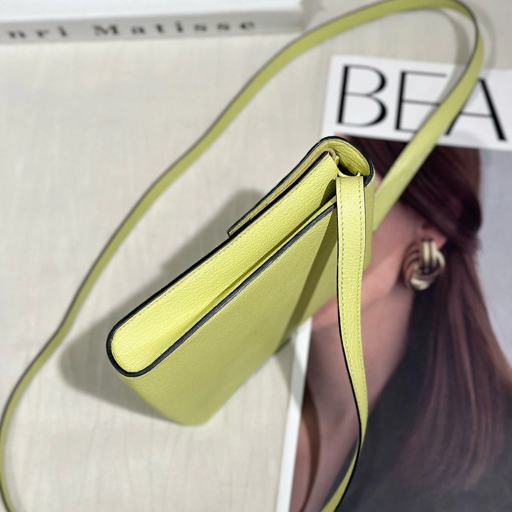 Hermes Clic Yellow Goat Leather Shoulder Bag For Women
