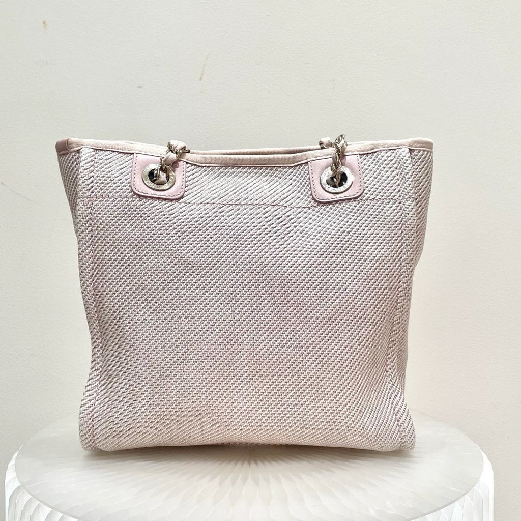 Chanel Beach Bag PM Tote Chain Shoulder Bag Pink Used Women Classic