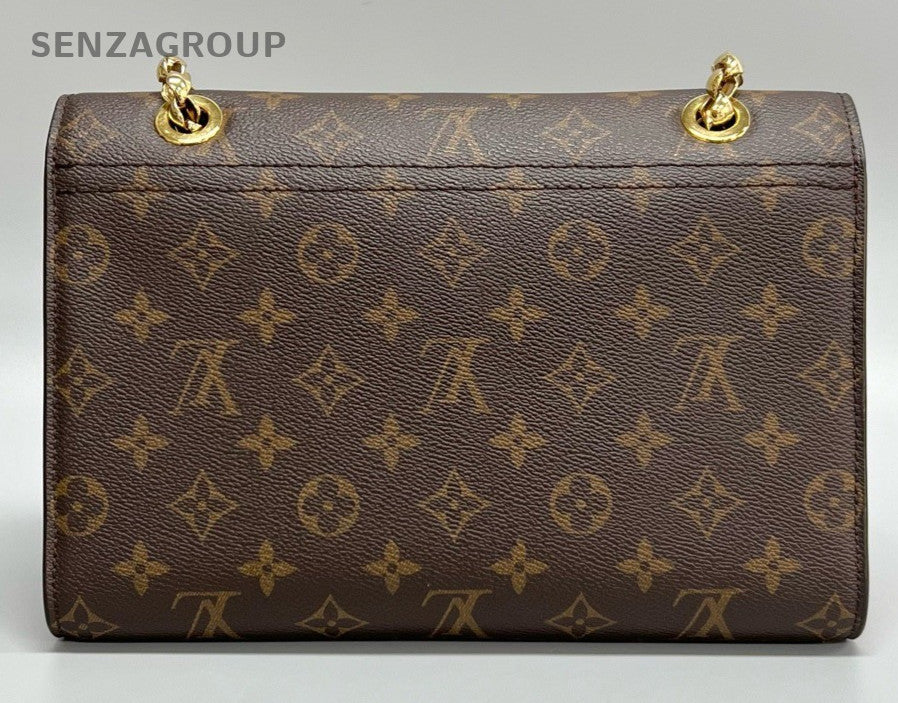 Louis Vuitton Victoire Monogram Chain Shoulder Bag Crossbody Brown Gold Women