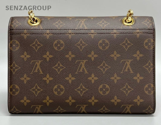 Louis Vuitton Victoire Monogram Chain Shoulder Bag Crossbody Brown Gold Women