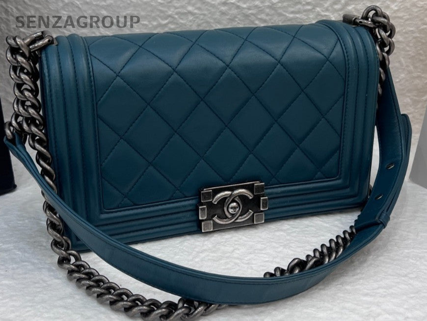 Chanel leboy MM Shoulder Crossbody Bag Dark Blue Women