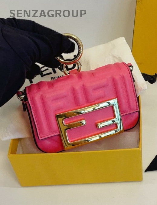 Fendi Nano Baguette Purse Chain bag mini Pink Gold Women