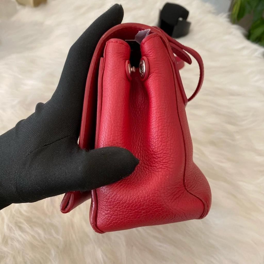 Louis Vuitton Lockme BB Leather Shoulder Bag Red Silver Women's Classic