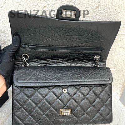 Chanel Black Silver Medium Classic Flap Bag with Chain Strap
