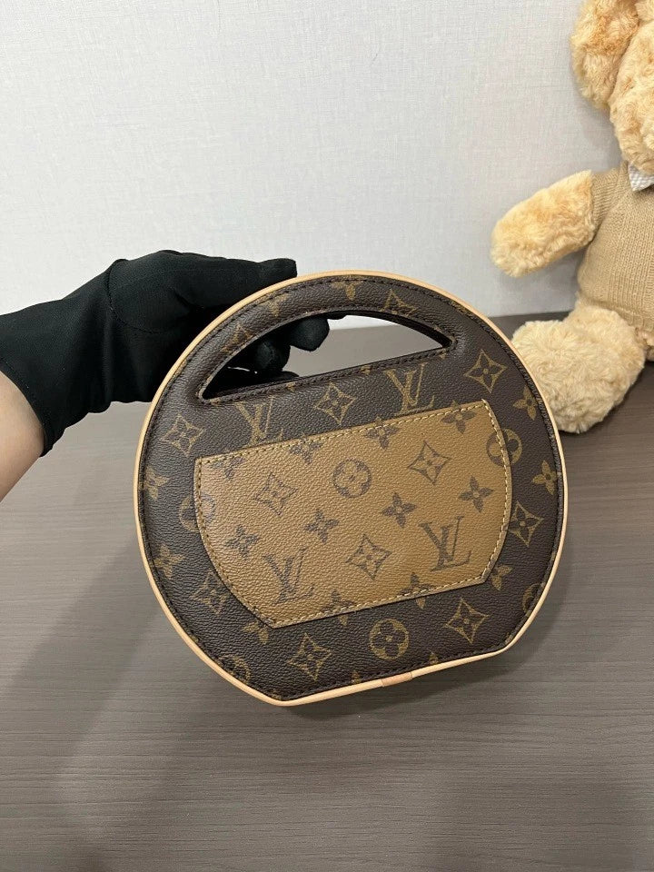 Louis Vuitton Canvas Small Round Top Handle Handbag For Women