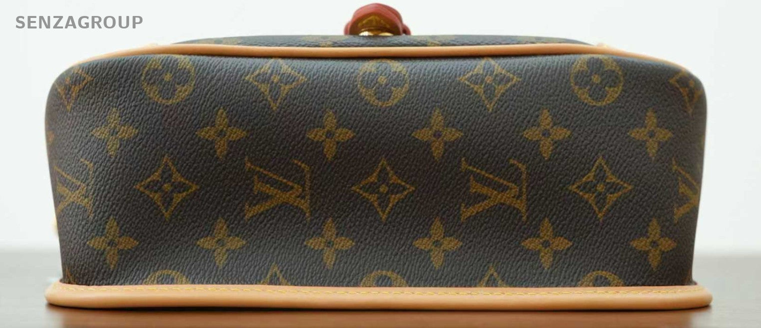 Louis Vuitton Diane Monogram Shoulder Bag Crossbody Brown Gold Women