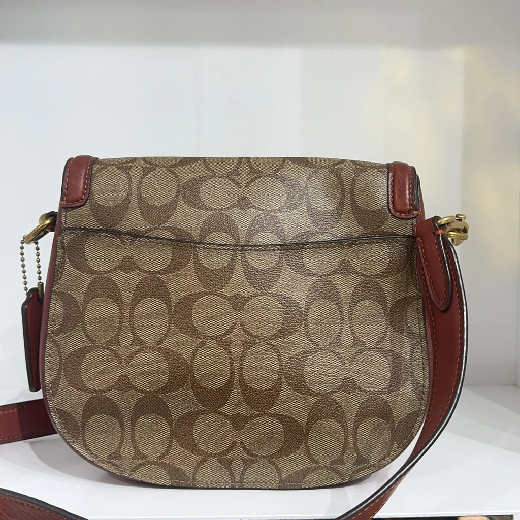 COACH Jade Monogram Canvas Leather Monster Print Crossbody Women