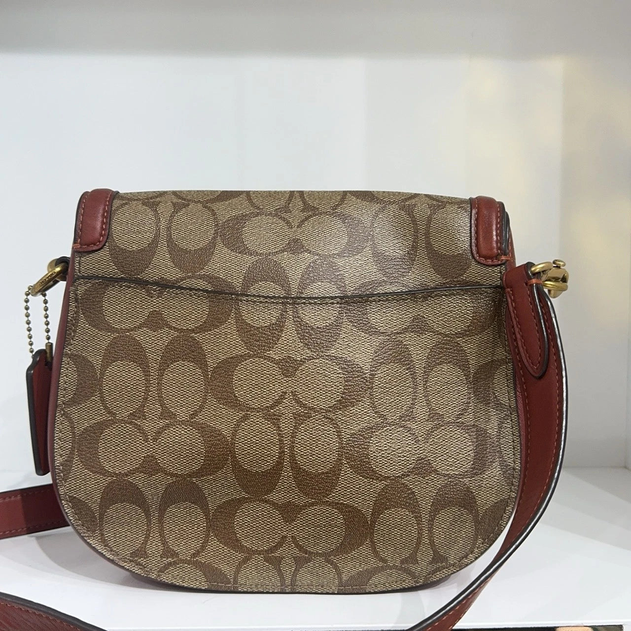 COACH Jade Monogram Canvas Leather Monster Print Crossbody Women