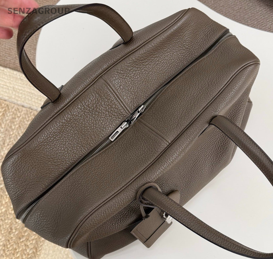 Hermes Victoria Top Handle Bag Gray Silver Used Women Classic