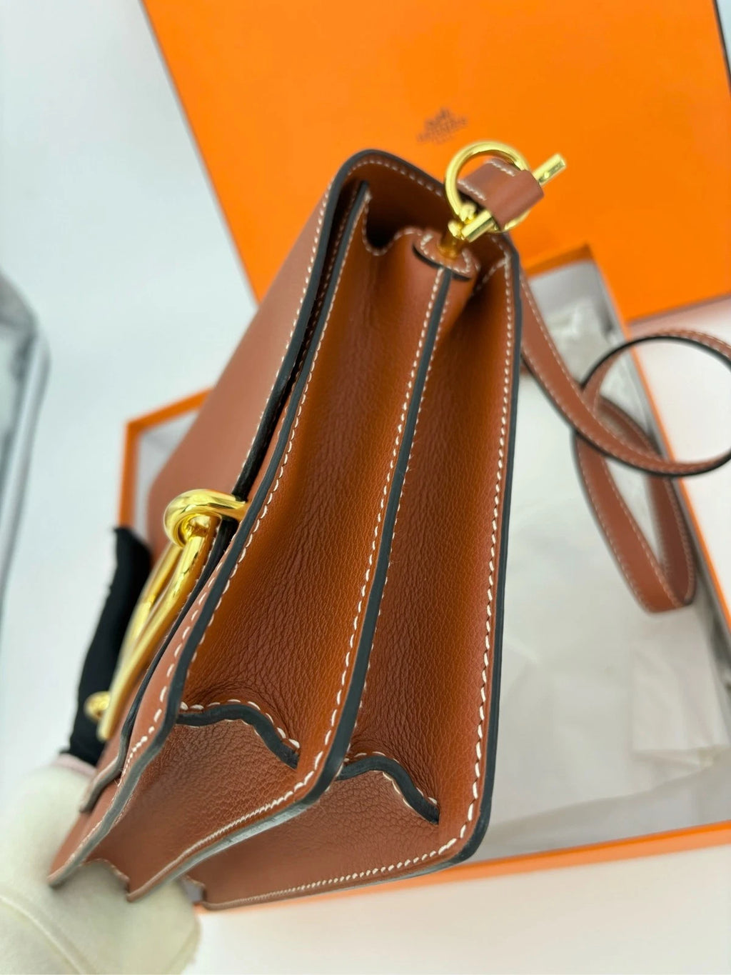 Hermes Roulis Brown Leather Shoulder Bag For Women