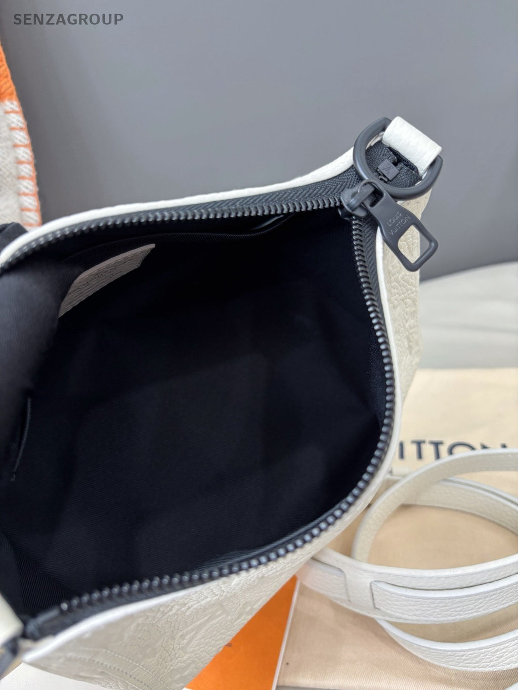 Louis Vuitton Triangle Monogram Empreinte Shoulder Handbag Crossbody White