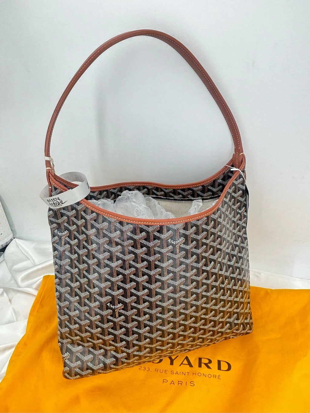 Goyard Canvas Brown Boheme Hobo Shoulder Bag For Women