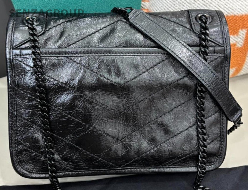 Saint Laurent So Black Niki PM Chain Shoulder Bag Black Used Women Classic