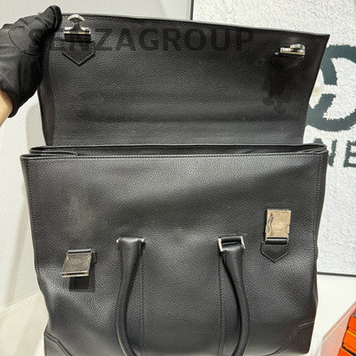 Dior Homme Black Silver Tote Briefcase Messenger Bag Classic Men