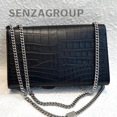 Saint Laurent Black Silver Kate Tassel Medium Chain Shoulder Bag Classic