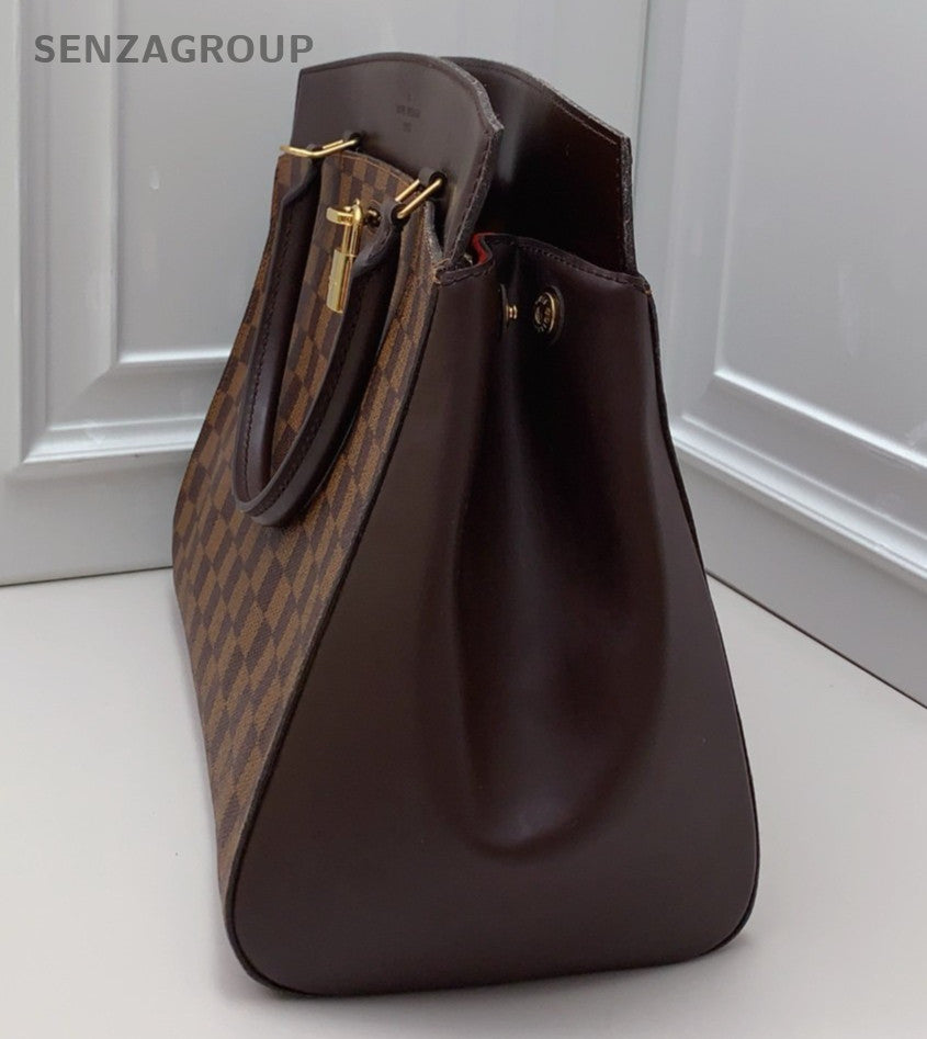 Louis Vuitton Damier 2Way Top Handle Bag Shoulder Bag Brown Gold Women Classic