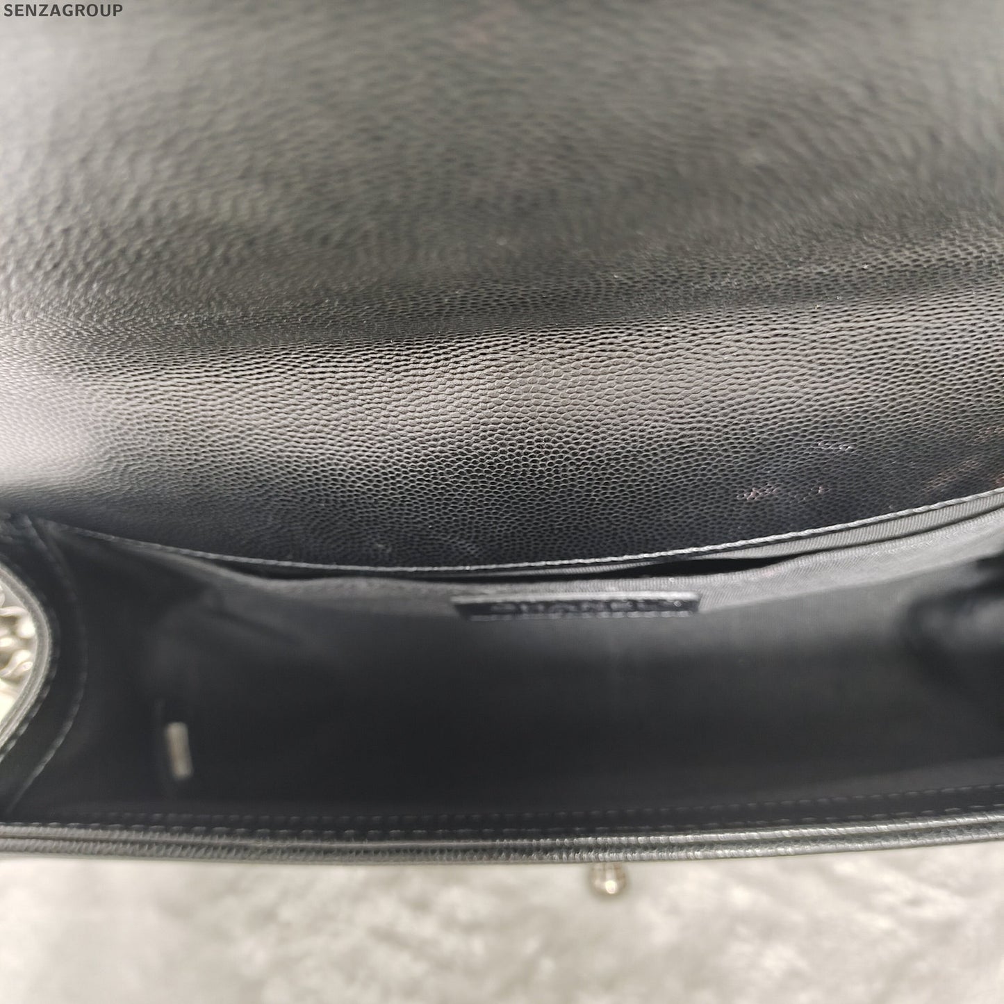 Chanel Le Boy Medium Black Silver Chain Shoulder Bag Quilted Classic