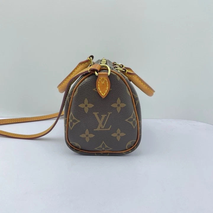 Louis Vuitton Canvas Speedy Nano Crossbody Handbag For Women