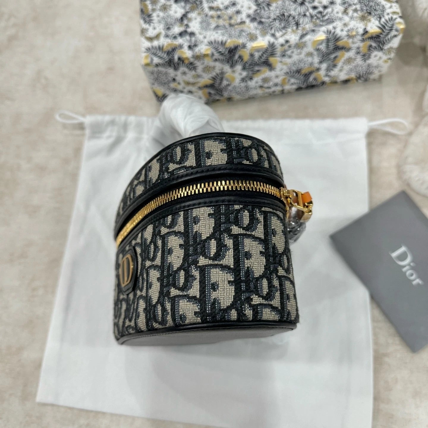 Christian Dior Oblique Makeup Case Handbag Crossbody For Women
