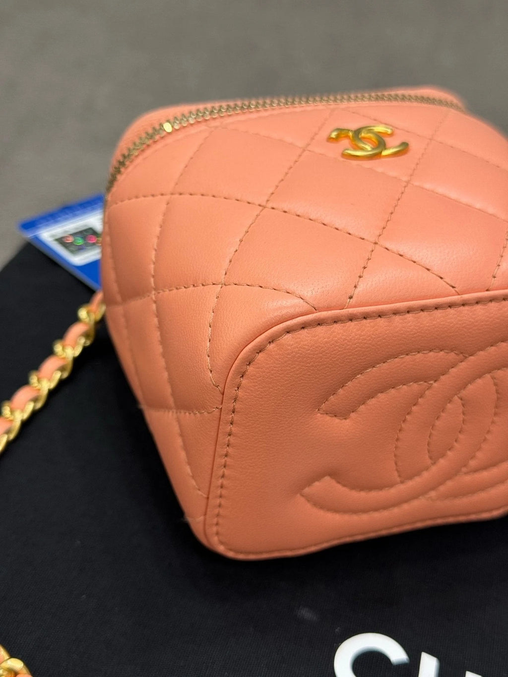 CHANEL Lambskin Adjustable Gold Ball Box Crossbody Shoulder Bag Women