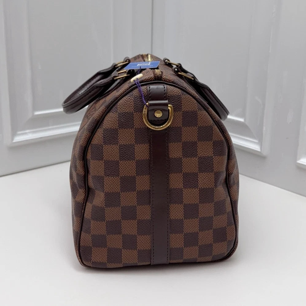 Louis Vuitton Speedy 30 Monogram Tote Top Handle Crossbody Brown Unisex