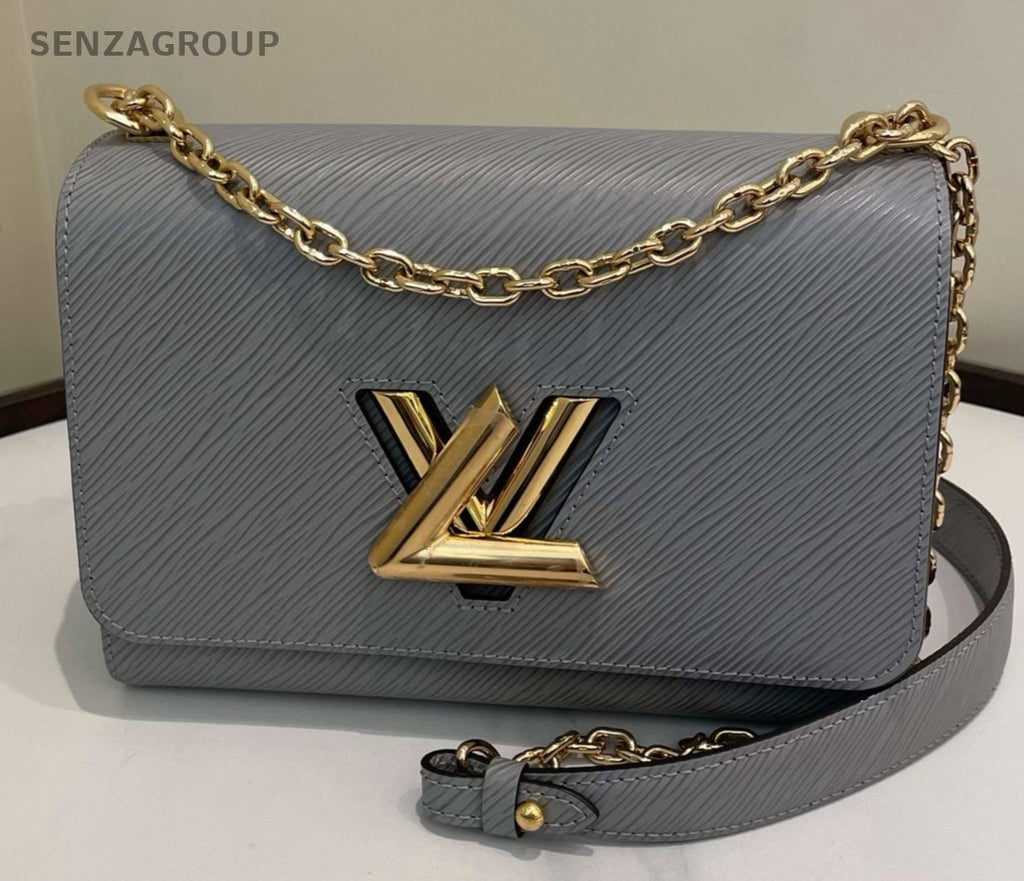 Louis Vuitton Twist MM Epi Chain Shoulder Bag Gray Gold Women Classic Fashion