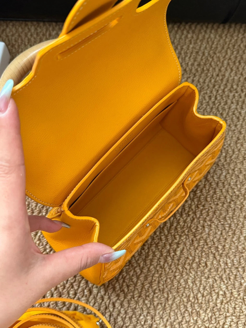 Goyard Saigon Mini Souple Yellow Top Handle Bag For Women