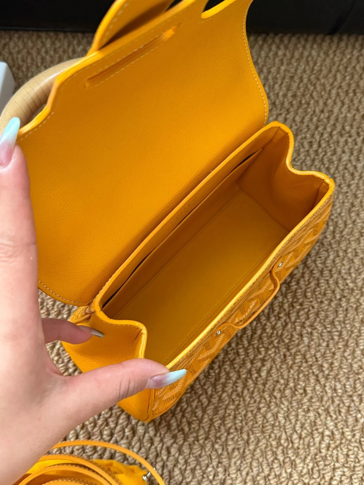 Goyard Saigon Mini Souple Yellow Top Handle Bag For Women
