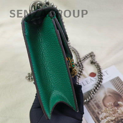 Gucci Green Silver Snake Head Shoulder Crossbody Bag Women Classic