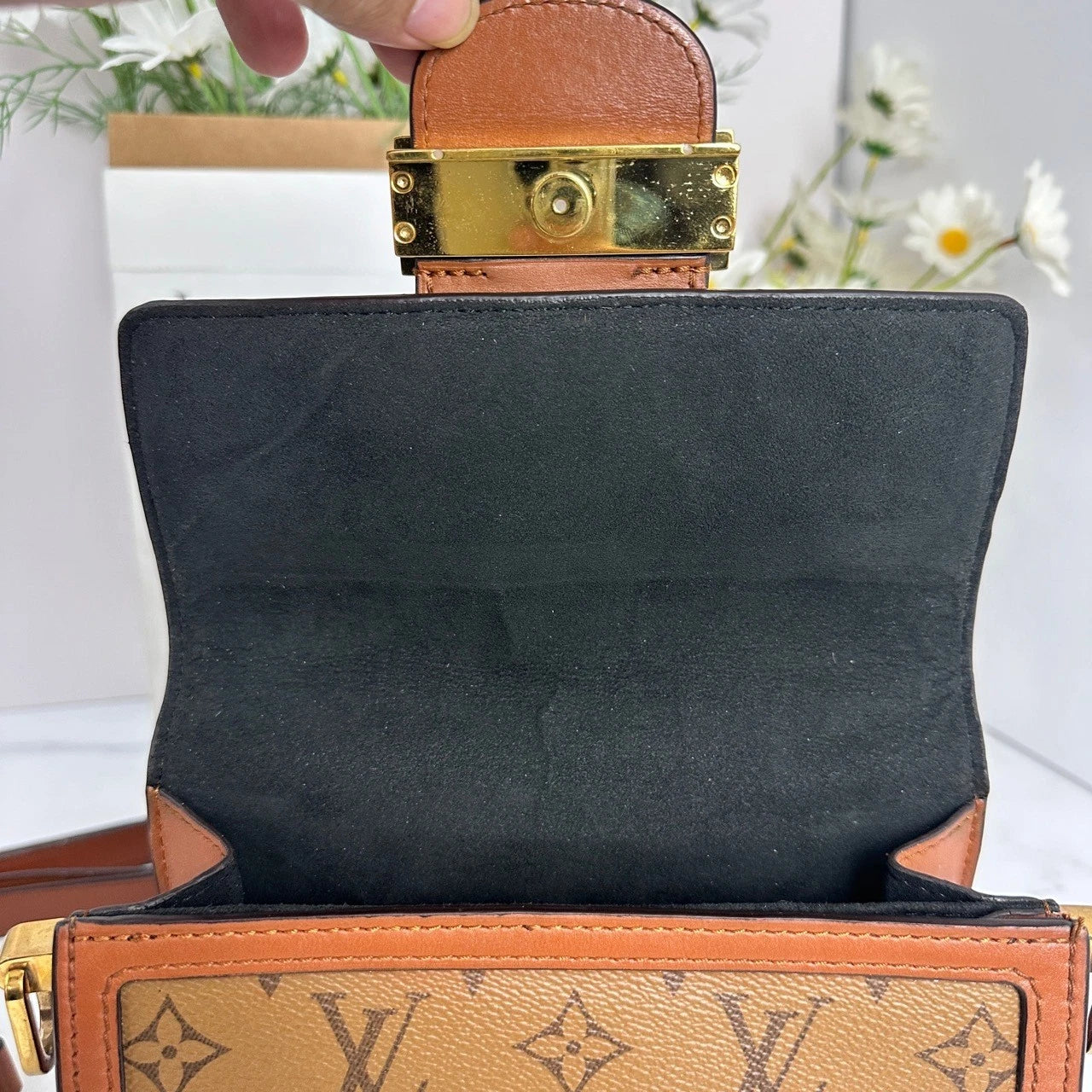 Louis Vuitton Dauphine Small Canvas Shoulder Bag For Women