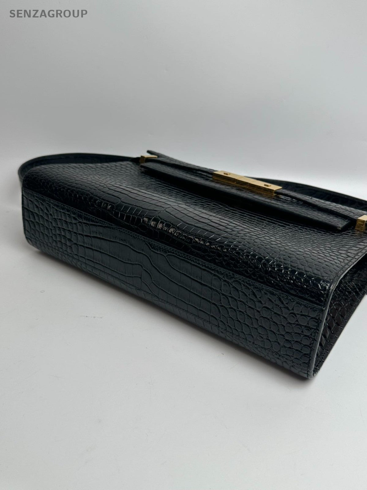 SJ0001 YSL MANHATTAN Small Crocodile Embossed Calfskin Handbag