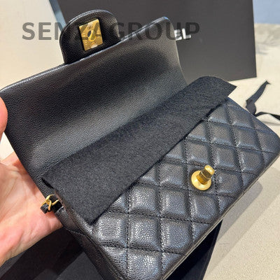Chanel Classic Flap Mini Bag Calfskin Leather Shoulder Crossbody Bag