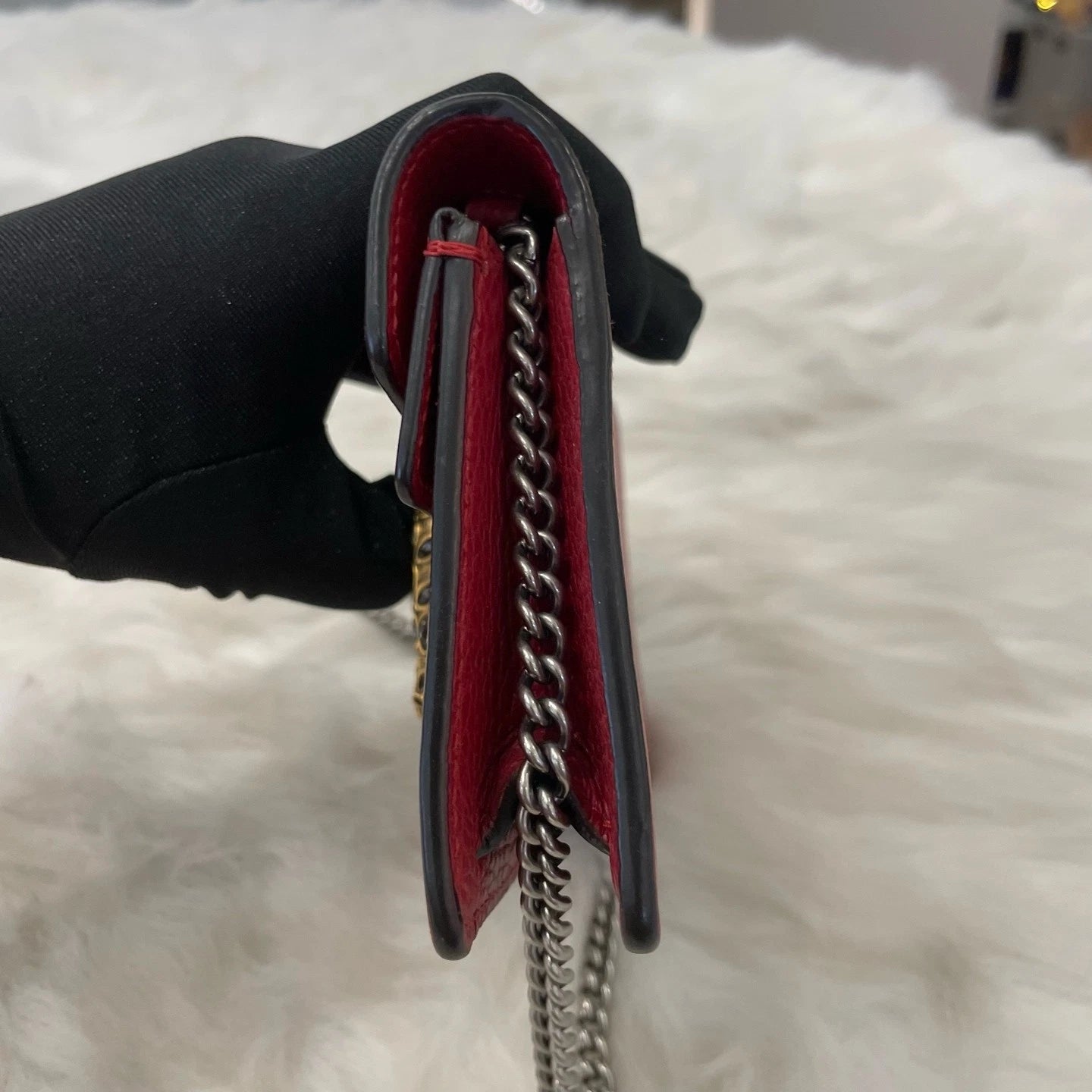 Gucci Dionysus Red Silver Shoulder Bag Crossbody Excellent