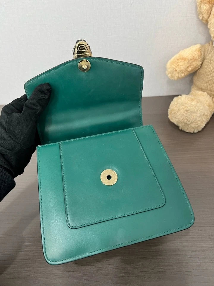 Bvlgari Green Serpenti Accordion Bag For Women
