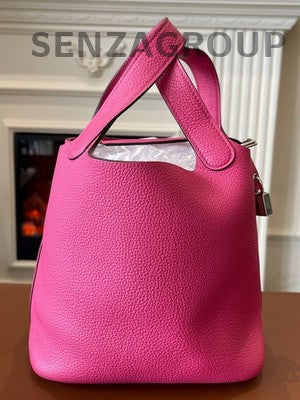 Hermès Picotin 18 Pink Silver Hardware Handbag Women's Classic Fashion