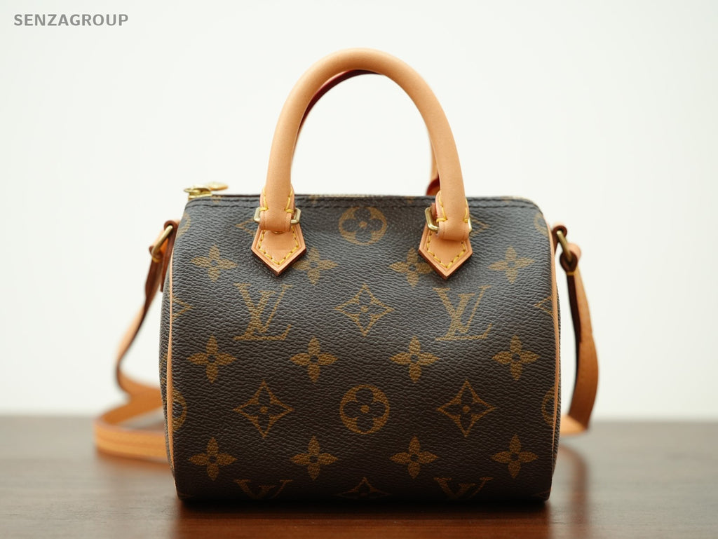 Louis Vuitton Monogram Nano Speedy Crossbody Shoulder bag Women Brown Classic