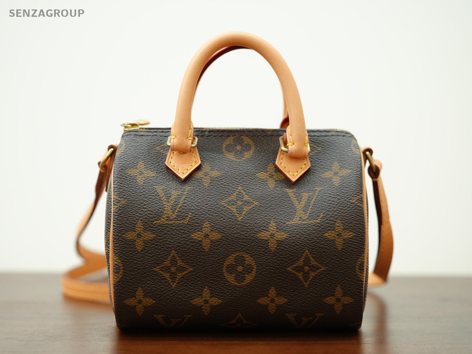Louis Vuitton Monogram Nano Speedy Crossbody Shoulder bag Women Brown Classic