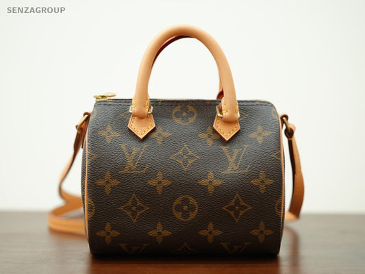 Louis Vuitton Monogram Nano Speedy Crossbody Shoulder bag Women Brown Classic